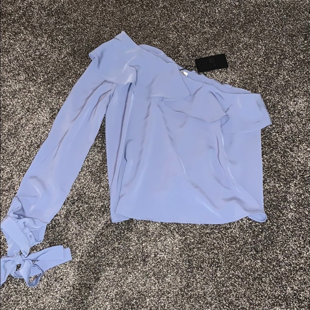 Baby Blue Silk Blouse